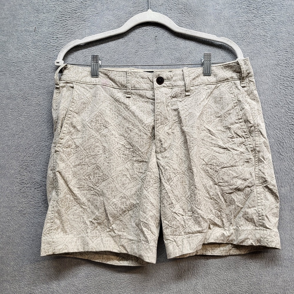 Abercrombie & Fitch Men Shorts 31 Beige Floral Stretch Casual Cotton READ